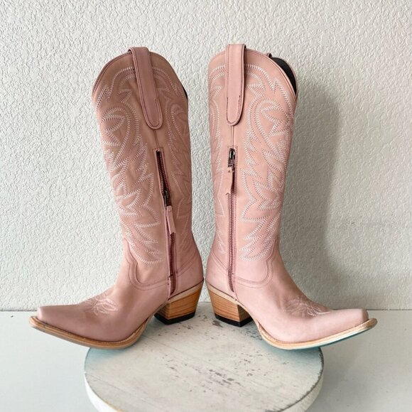 Lane SMOKESHOW Womens Cowboy Boots 8.5 Pink Western Cowgirl Mid Calf Pointed Toe - Picture 7 of 11